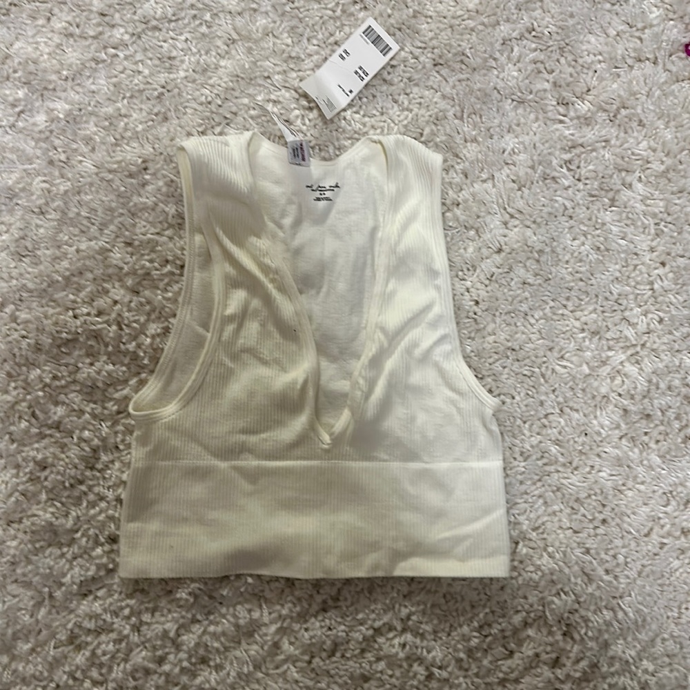 White free people crop top